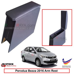 Perodua Bezza 2016 4' Plywood PVC Armrest Center Console Box (Black)